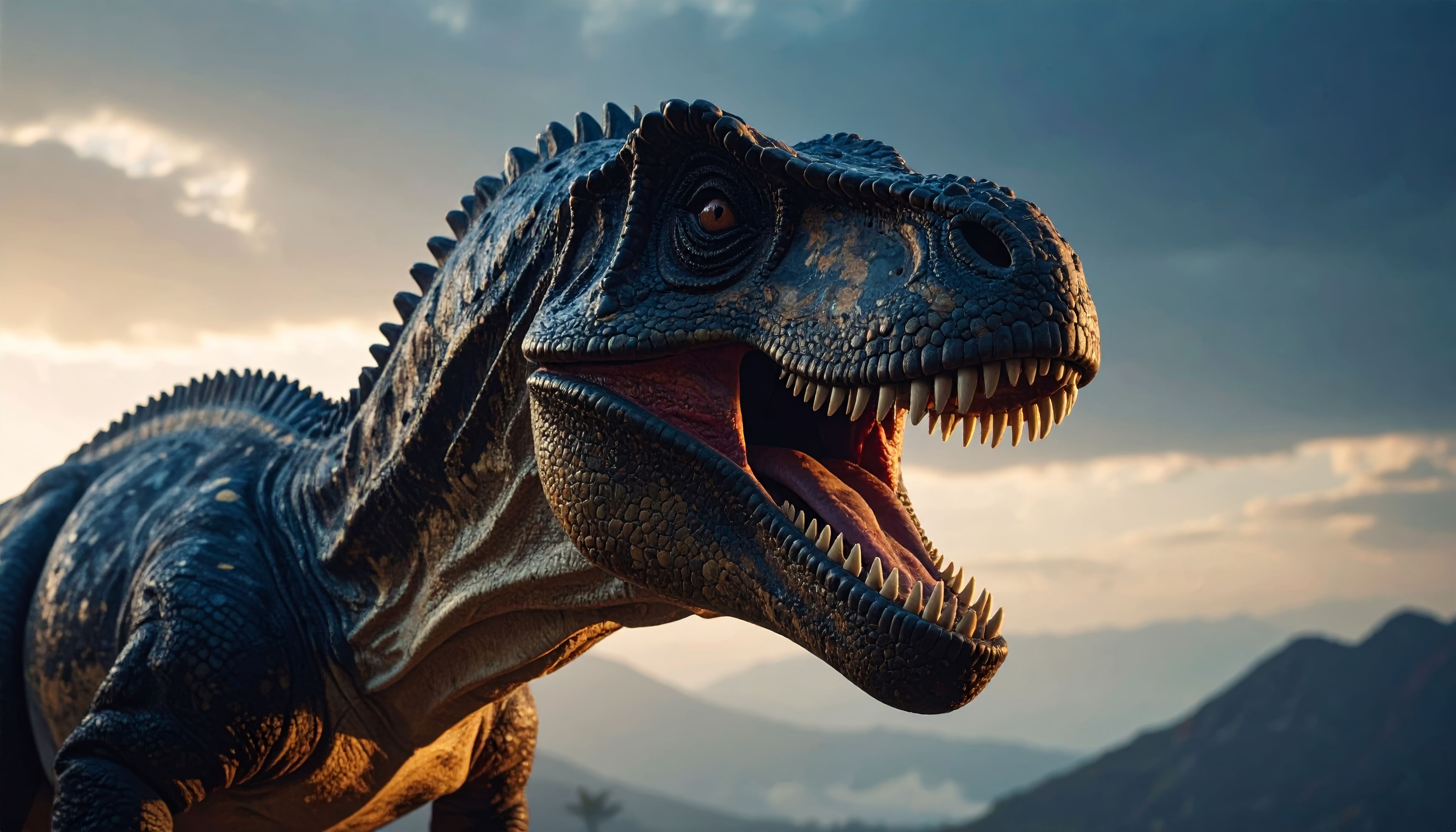 Dinosaur with mouth open