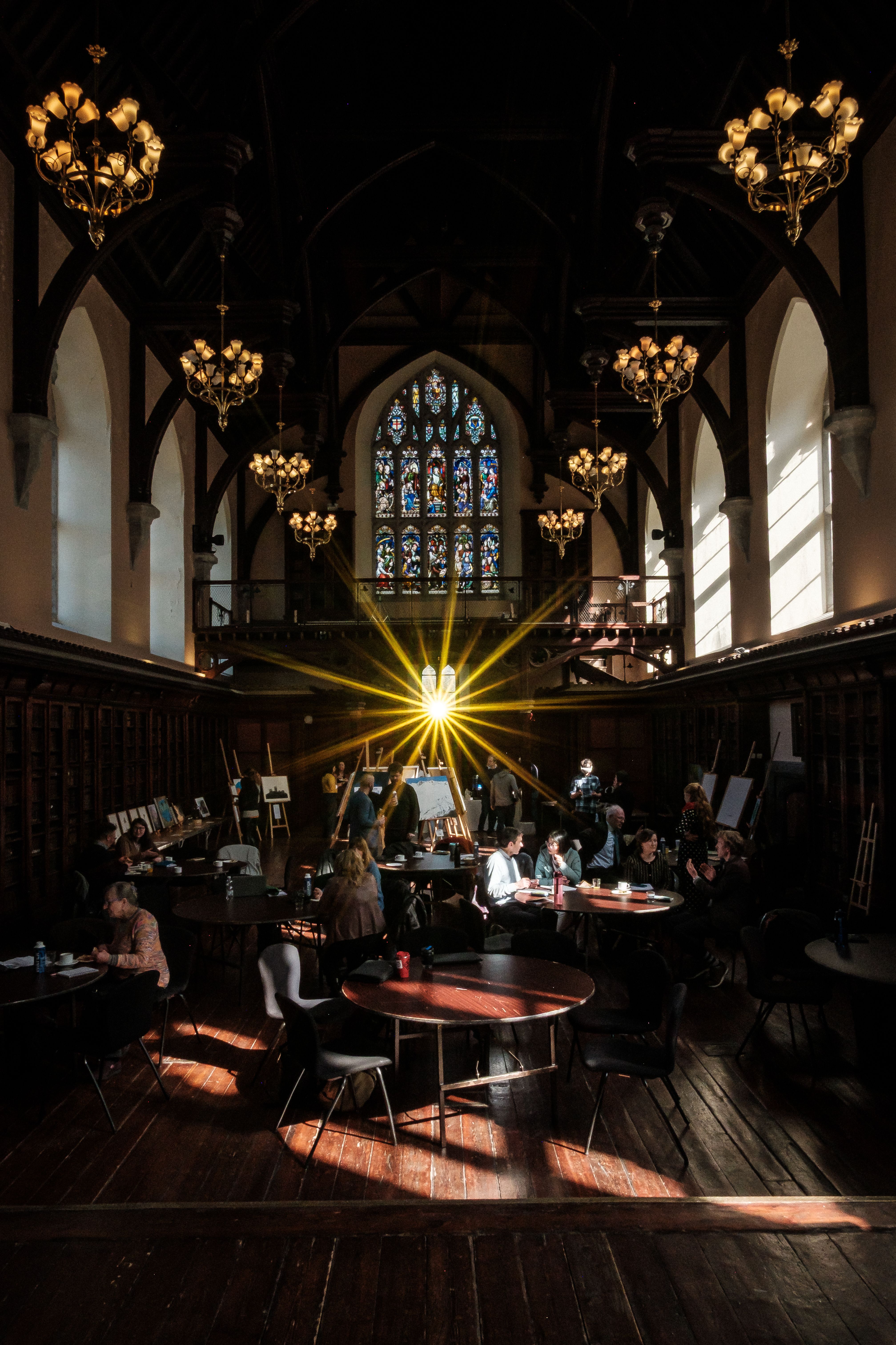 Researchers attend a climate storytelling workshop in UCC's Aula Maxima.