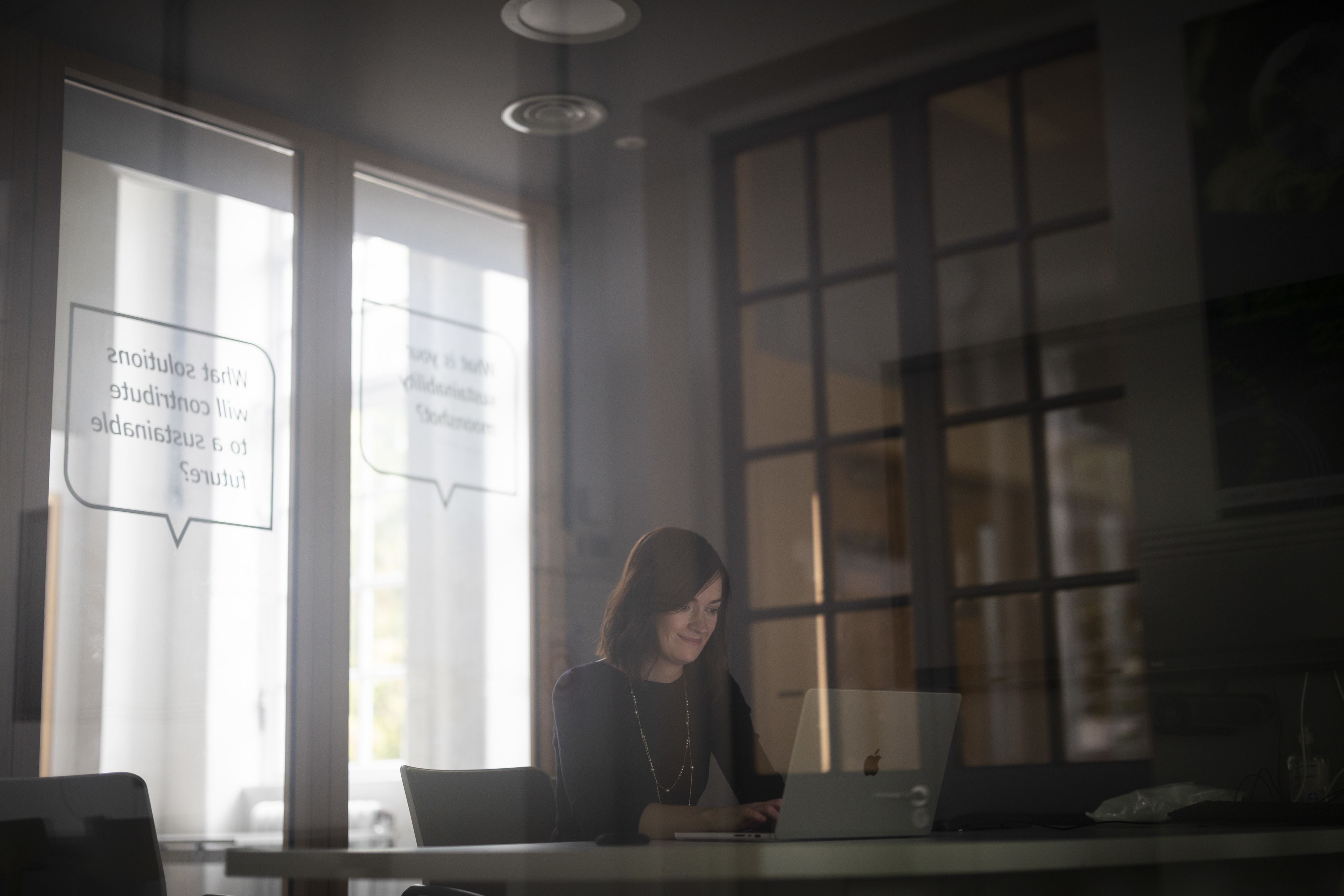 Academic looking at computer 